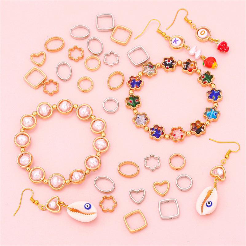 Multi-Size Electroplated CCB Plastic Large-Hole Beads for DIY Jewelry Crafting