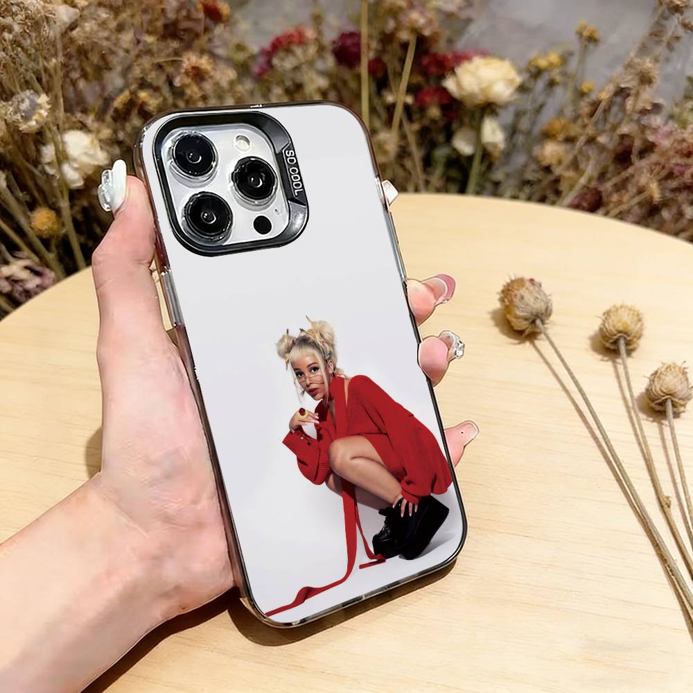 Doja Cat Sänger Handyhülle Für iPhone 17,16,15,14,13,12,11 Plus,Pro Max,XS,Farbige Silberbeschichtete Innenabdeckung