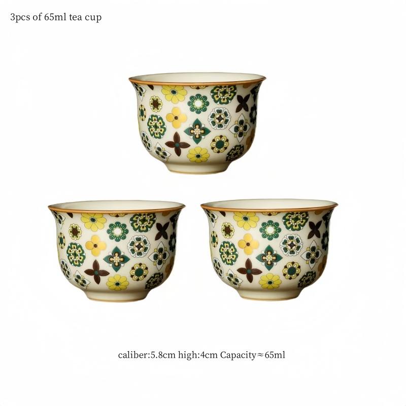 

220ml Ru Kiln Porcelain Tang Dynasty Pattern Hand-held Pot High-end Tea Bowl Handle Teapot Tea Making Tea Ceremony Kungfu TeaSet