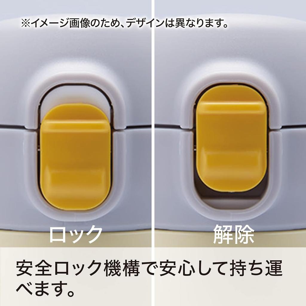 Reach Will W X D X 480ml Insulates Hot Cold Lightweight Easy Double Vacuum Safety Lock for Portable Plune Design Thermos, RJD-PL48PBL, Approx. 2.5"