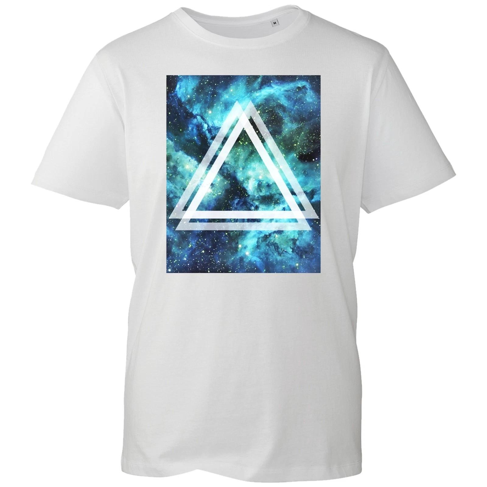 Triangle Galaxy Mens T-Shirt Cosmic Space Graphic Summer Urban Streetwear Top 2XL