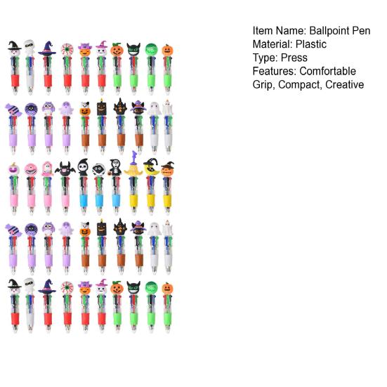 Halloween Ballpoint Pens Cute Mini Pen Set for Kids Pumpkin Ghost Bat Design Ink Pens 0.5mm Smooth Writing Gel Pens Fun Gifts for Family Friends