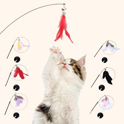Cat Teaser Toy Attractive High Rebound Pet Kitten Teaser Stick Interactive Toy for Daily Use