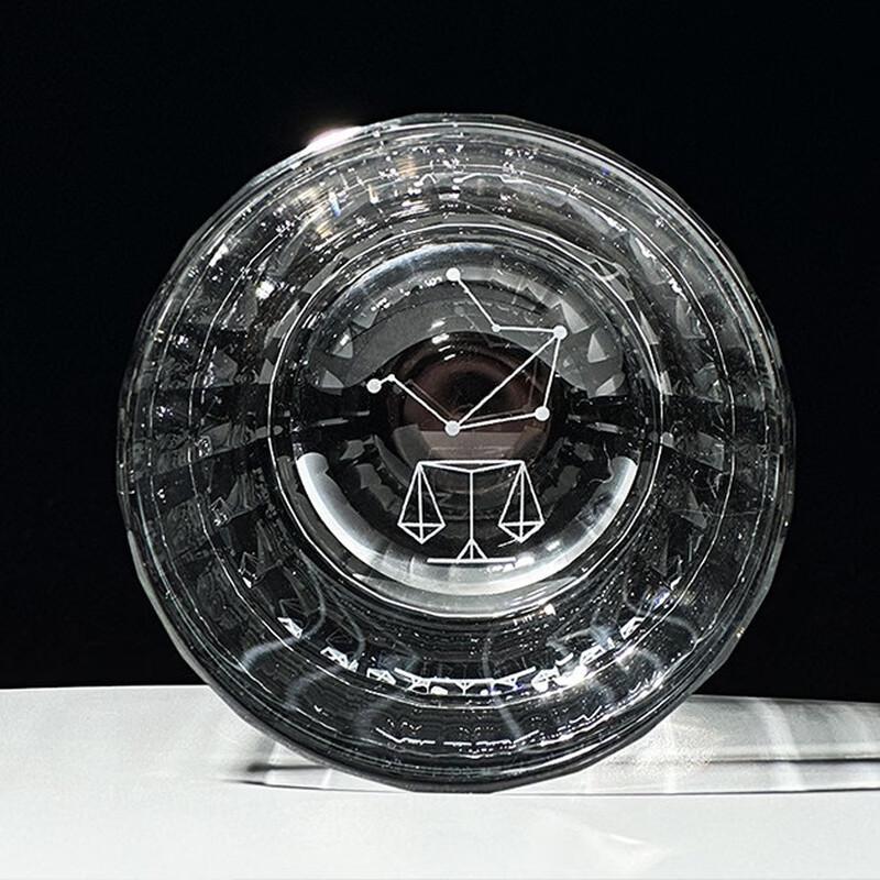 Hand-Carved Crystal Zodiac Whiskey Glass