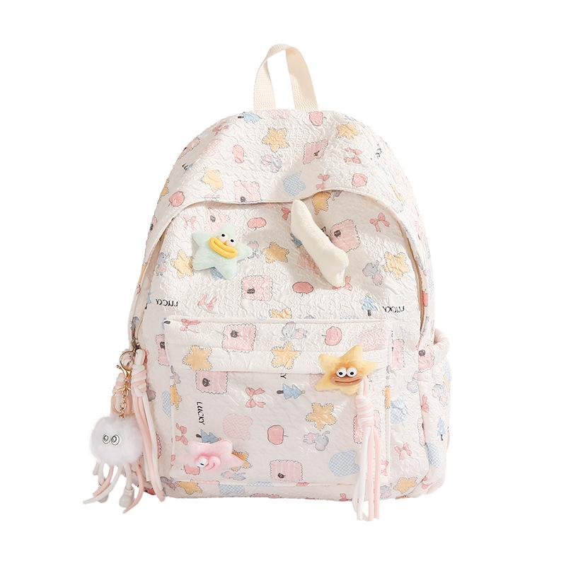 Schoolbag schoolbag female junior high school student high school student high value ins wind cute backpack trendy sweet girl large capacity backpack
