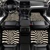 2pcs/4pcs Zebra Fur Pattern Printed Car Floor Mats, Full Coverage Universal All-Season Car Mats, XPE Anti-Slip Wear-Resistant Ca