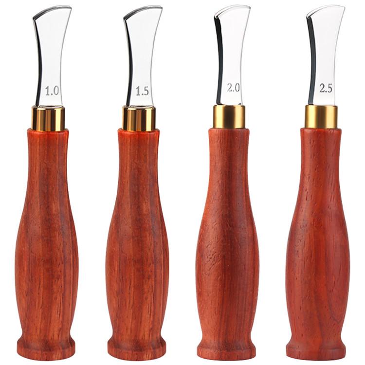 Shallow Round Leather Creaser & Edging Tool - Solid Wood for DIY Projects