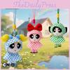 The Powerpuff Girls 3d Plush Keychain With Waterproof Material For School Bag Accessories