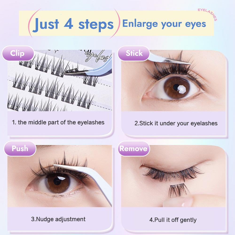 UWN Glue-free Eyelash, Self Adhesive Eyelashes, No Glue Required Natural Eyelashes