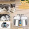 4L/135oz Automatic Pet Water Dispenser Stainless Steel For Cats And Dogs Circulating Filtering Electric Mute Drinking Bowl