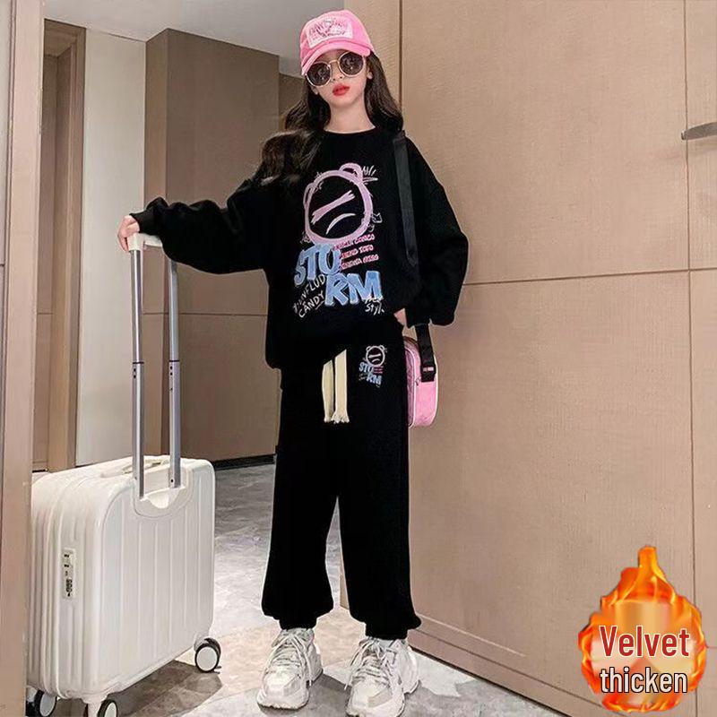 2025 Girls' Seasonal Hoodie & Pants Set: Spring, Autumn, Winter Fashion