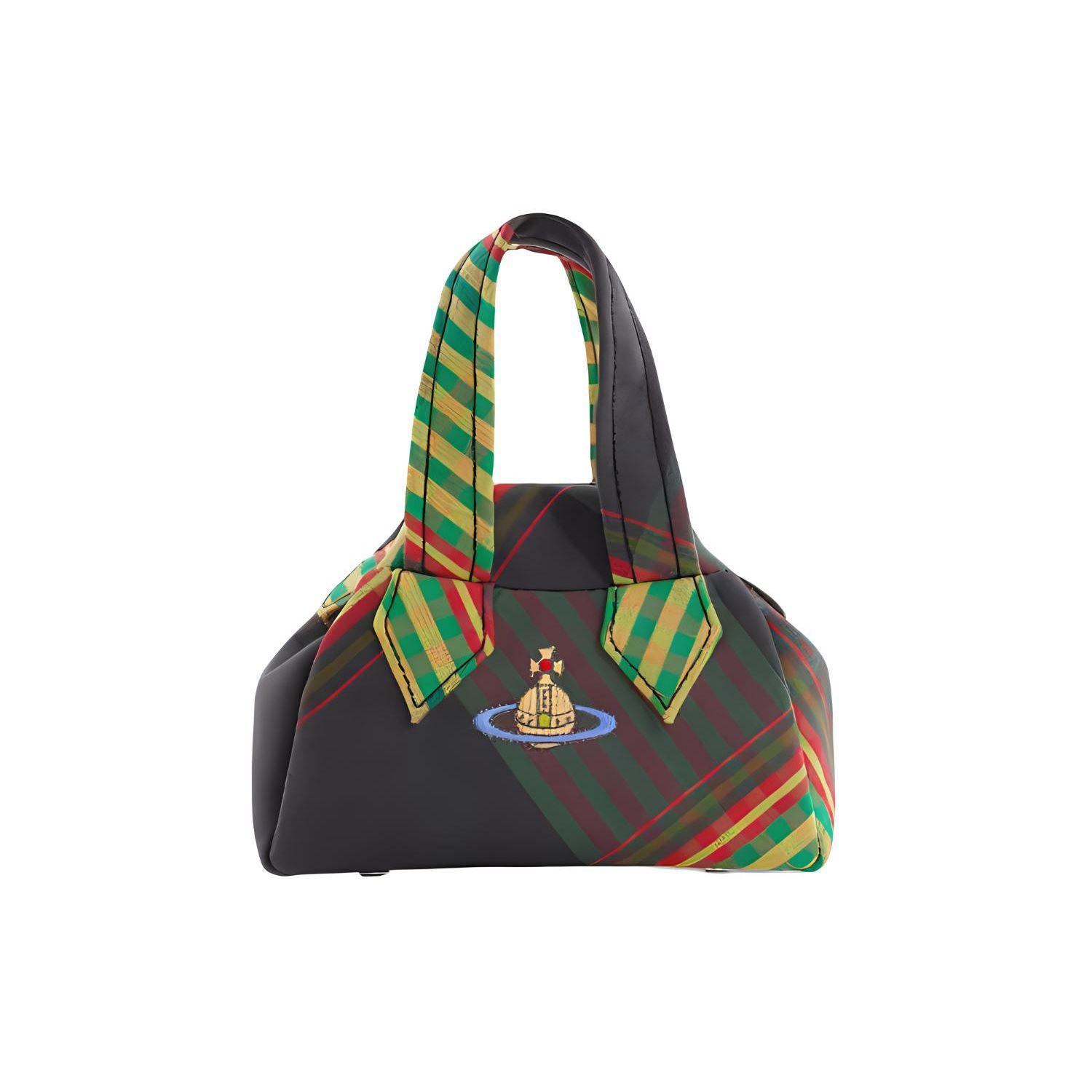 

VIVIENNE WESTWOOD Mini Color Block Plaid Design Button Closure Cotton Linen Shoulder Crossbody Tote Bag Women Bags 45030010UW00RPCOMBATTARTAN Basic Set (Bag+Dust Bag)