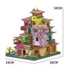 7080PCS Magic Castle Sakura House Building Blocks City Street Model With LED Lights Mini Bricks Toys Children's Christmas Gifts