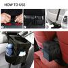Car Trash Foldable Mini Waterproof Trash Can Hanging Storage Bag Garbage Organizer Box With Adjustable Shoulder Straps Hooks Cords