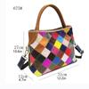 Lederhandtasche Farbiges Rindsleder Rhombus Splicing Schulter Messenger Bag Leder Plaid Bag