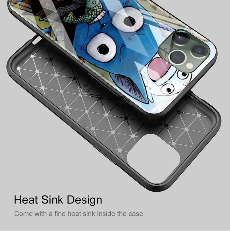 Hülle aus gehärtetem Glas für iPhone 12 Mini 11 12 Pro Max 7 8 XR SE X XS MAX 6 6s 7 8 Plus 11 Pro Fairy Tail Erza Natsu Handyhülle