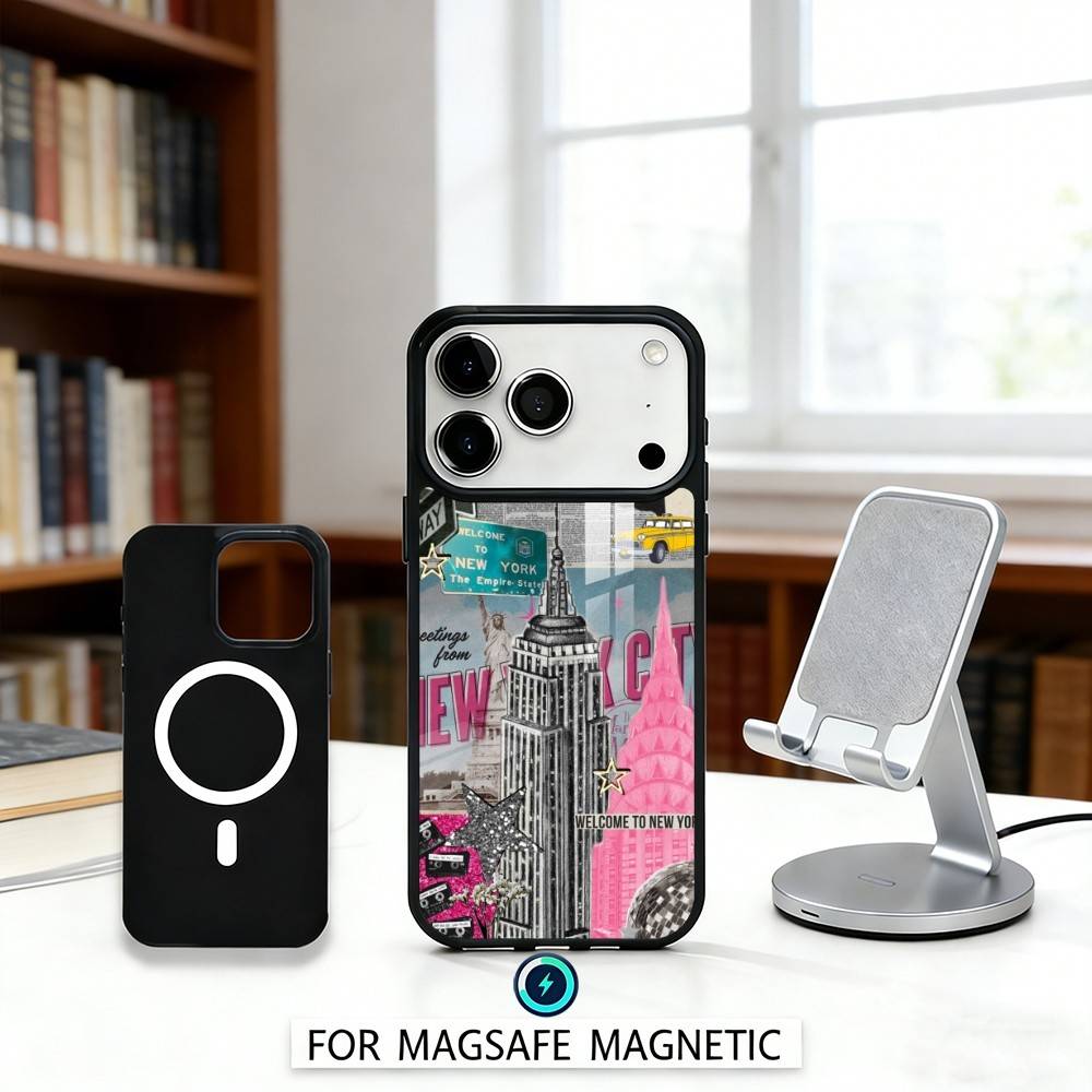 C-City New York Phone Case For iPhone 17,16,15,14,13,12,Pro,Max For Magsafe Magnetic Wireless Charging