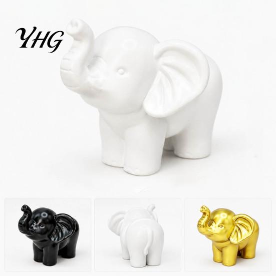 Luck Symbols for Good Fortune Mini Resin Elephant Figurine, Statue Tabletop Decor, Minimalist Room Decor Accessories Small Ornament Home Office Shelf,
