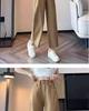 Khaki High-Waisted Cropped Wide-Leg Jeans for Women - Summer 2026 Thin Style, Petite Fit, Leg-Covering Straight Pants.