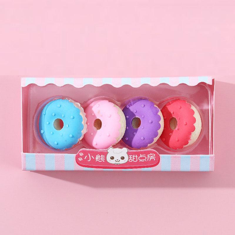 4pcs/Box Sweet-Style Kids Erasers, Kawaii Lollipop & Ice Cream Design - Durable Pencil Erasers for Student Stationery (School & Office)
