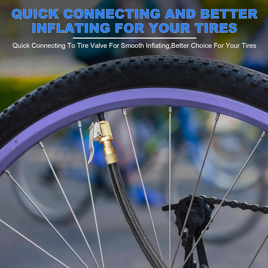 Brass Locking Tire Air Chuck,Tire Inflator Hose Adapter for Twist On Connection Convert to Lock On, No Air Leakage Air Compress