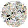 50 Gradient Doodle Stickers Trolley Case Car Mobile Water Cup Decoration Waterproof Creative Waterproof Stickers