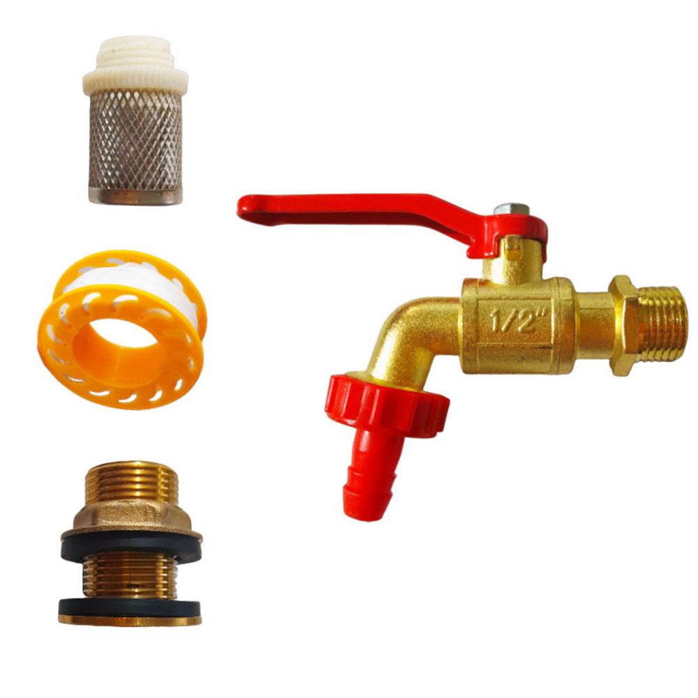 

Brass Garden Tap Kit for Water Butts with 1/2 Inch OD Inlet GHT 3/4 Outlet Integrated Filter and Washer Set for Outdoor Setup China Mainland