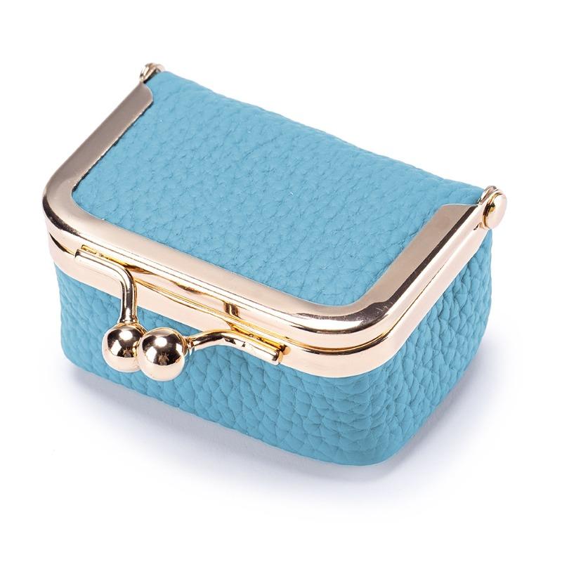 Neue Leder kompakte goldene Tasche Diamantring Schmucktasche Mini Ring Halskette Ohrringe Schmuckschatulle Münzbeutel Wechselgeldtasche