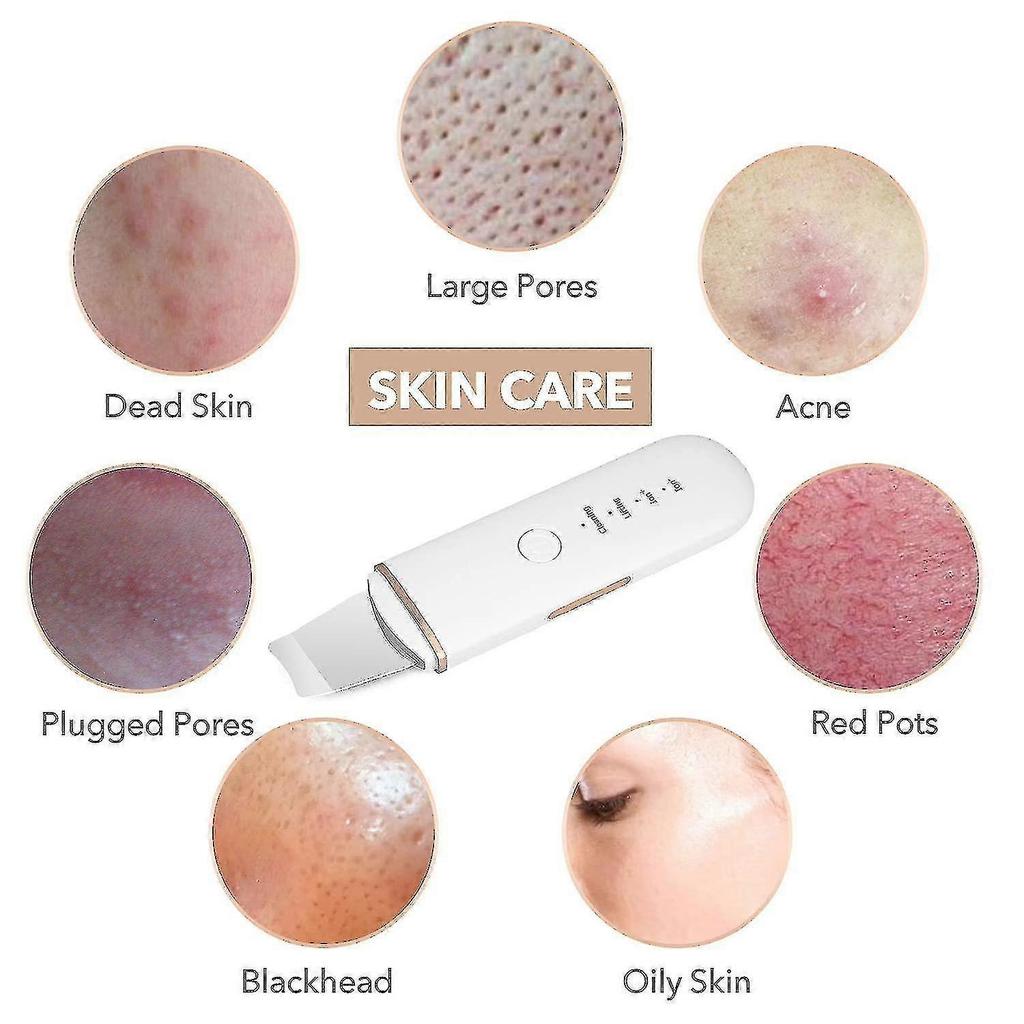 Skin Scrubber Face Skin Spatula Blackhead Remover Pore Cleaner Face Beauty Lifting Tool Comedones Extractor With 4 Modes, Facial Scrubber Spatula For