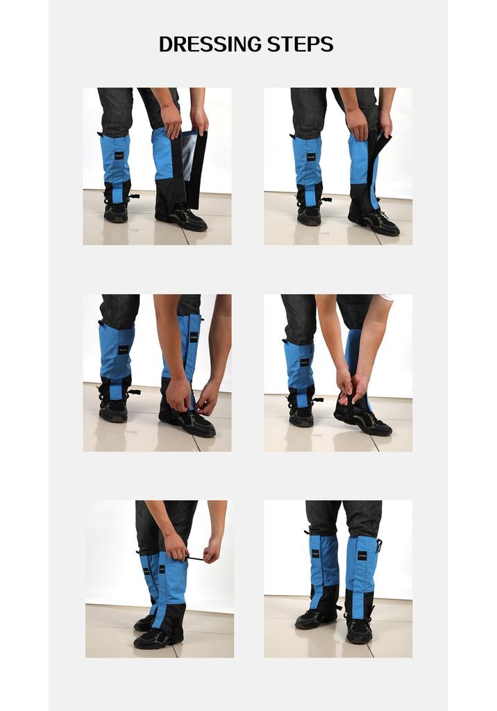 1 Pair Waterproof Leg Covers Elastic Strap Long Tube Legs Protection Hiking Skiing Climbing Trouser Shoes Cover Durable Bandage