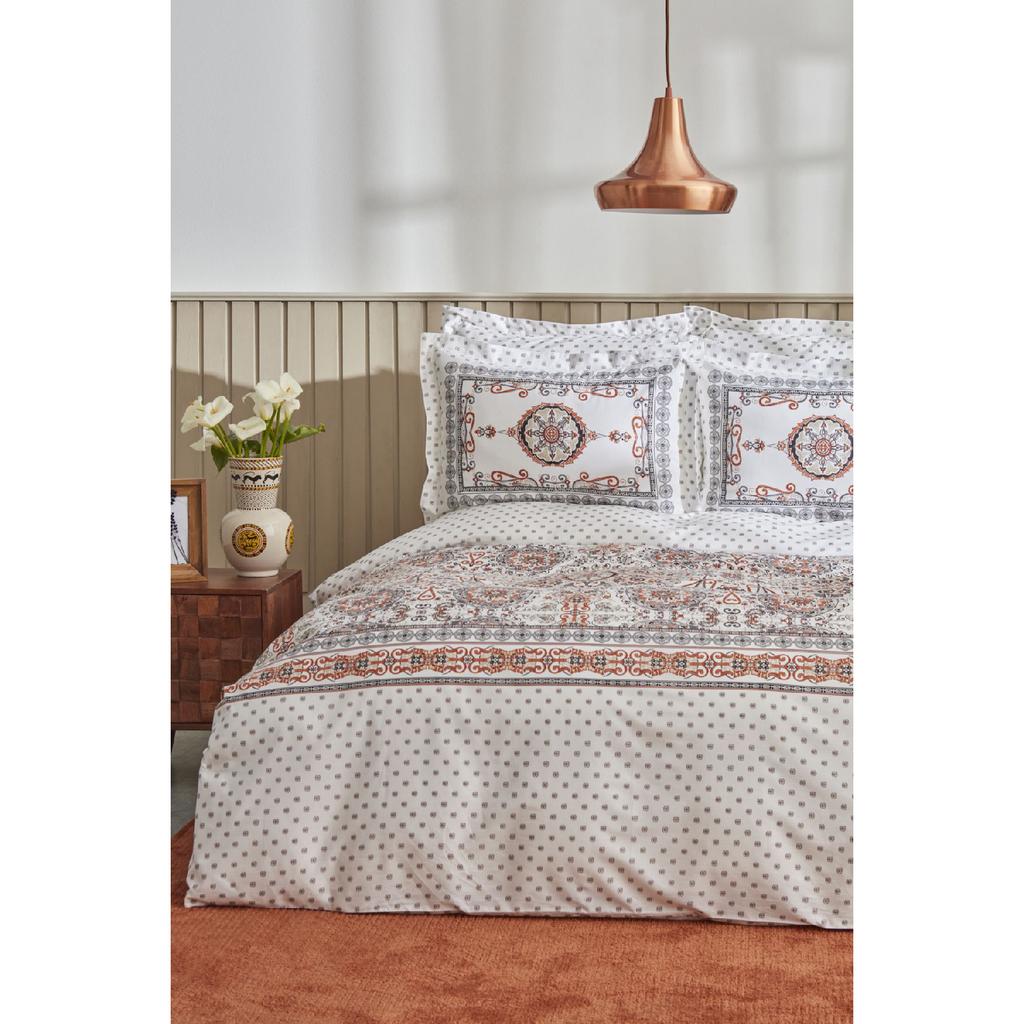 Aprika 100% Cotton Double Duvet Cover Set Tile