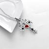 Fashion Vampire Diaries Vintage Charm Unique RED Sacred Heart Crystal Cross Pendant Necklace Jewelry Gifts
