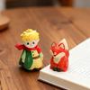 Vintage Handmade Solid Wood Fox Sculpture Statue Miniature Animal Figurines Desktop Ornament for Home Office Decoration Gift