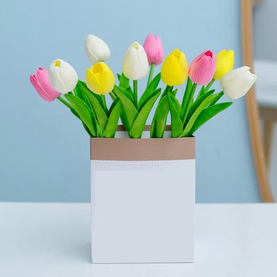 10 Peças Flor Tulipa Artificial Casa Escritório Festa Flor Falsa Realista Ramo Decoração de Centro de Mesa Dia das Mães Dia dos Namorados Páscoa Presente