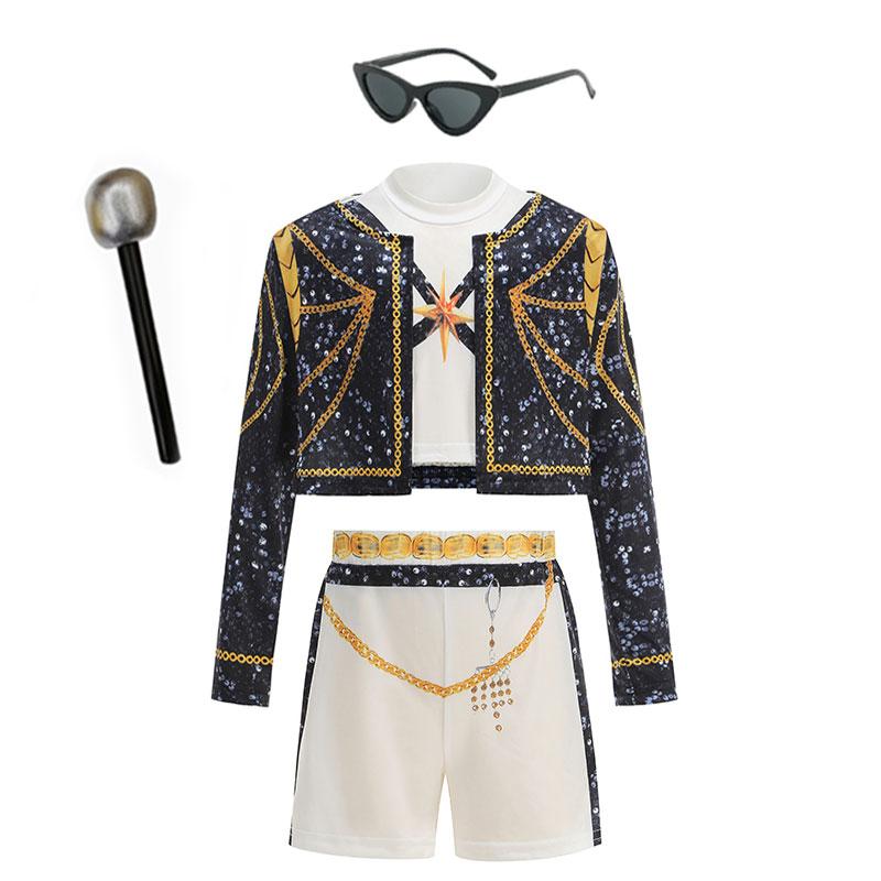 Kids Korean Singer Dance Costume Set Halloween Carnival Cosplay Outfit Girls Stage Performance Role Play Clothes