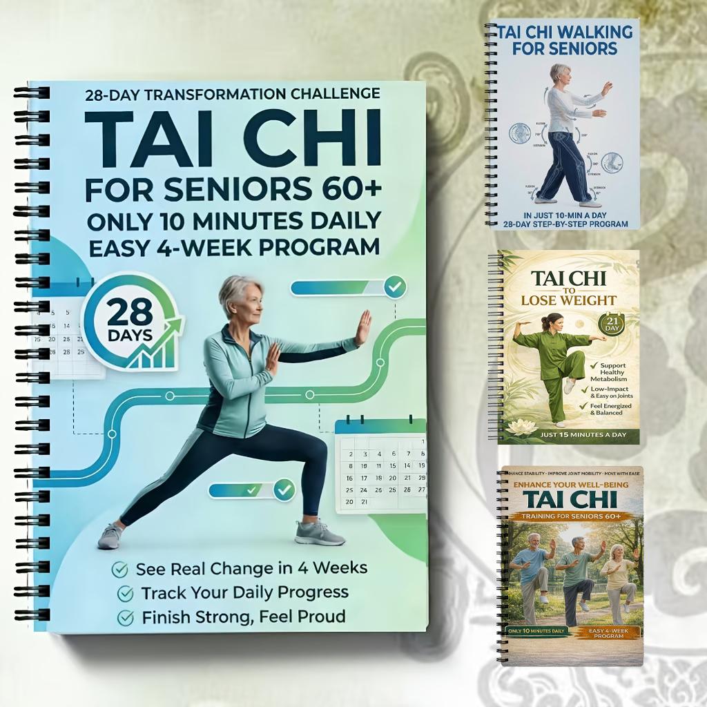 4-bändiges Set Tai Chi Arbeitshefte für Senioren und Anfänger Spiralbindung Mit progressiven Übungen Sanften Routinen Fitnesstraining
