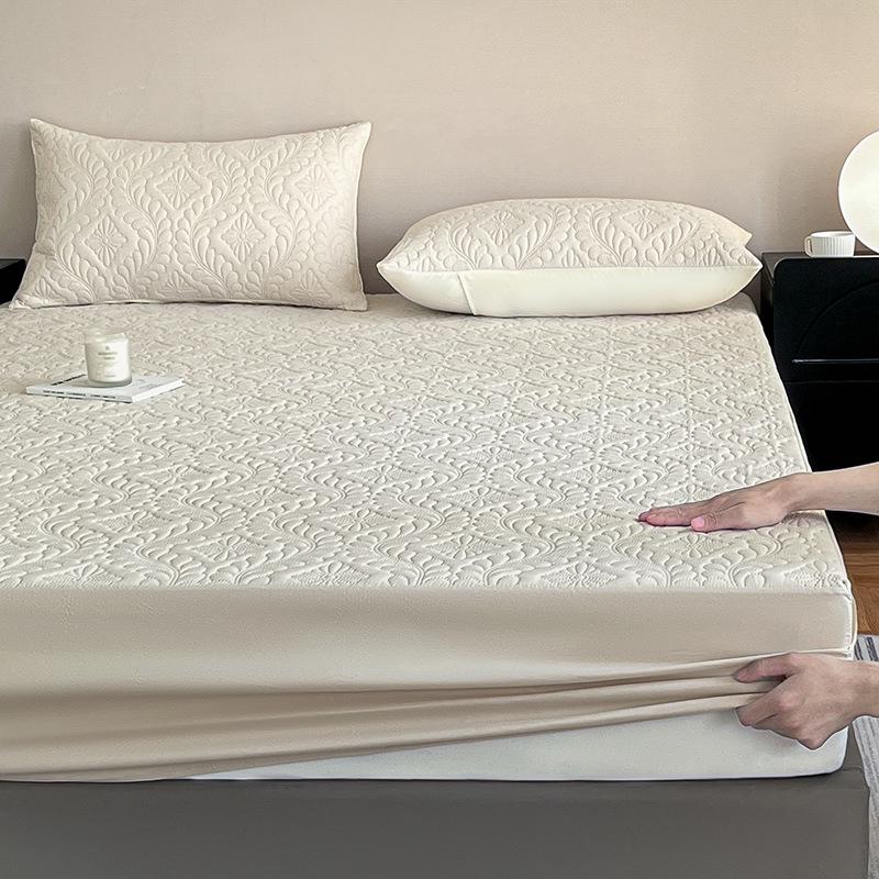 Waterproof Cotton Urine Pad Bed Cover - Thick Solid Color Mattress Protector (2026 Model)