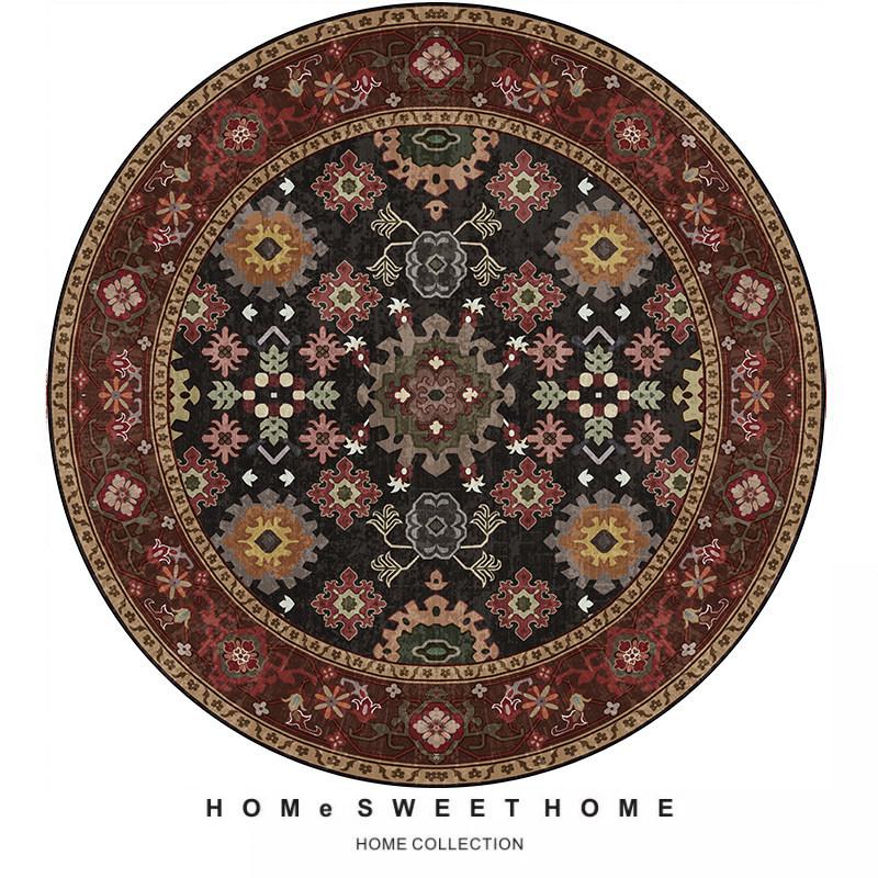 Persian Ethnic Style Round Living Room Carpet Water Absorption NonSlip Cold Blanket DirtResistant And Easy To Take Care Of Carpet Crystal Velvet