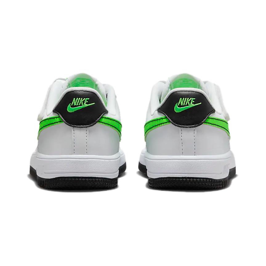 Nike Force 1 Low EasyOn PS White Green Strike Kids Sneakers Black FN0237-106
