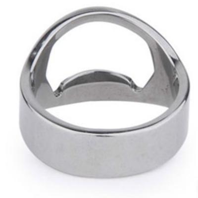 Bottle Opener Ring Stainless Steel Portable Ring Bottle Opener for Party BBQ Silver