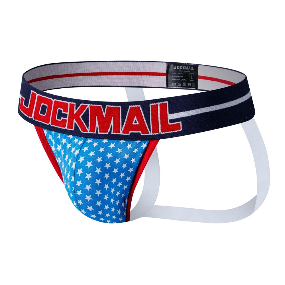 Jockstraps JOCKMAIL Small Star Printed Pure Cotton Fashionable Low Waist Sexy Men's Thong Underwear