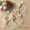 New Chiffon Three-dimensional Flower Cloth Stickers Beaded Mesh Embroidery Cloth Stickers Lace Patch Clothes Decoration Accessor