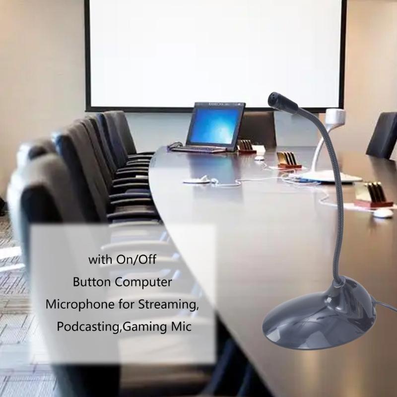 with On/Off Button Computer Microphone for Streaming, Podcasting,Gaming Mic Solid Construction Computer Gaming Mic