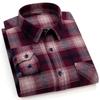 New Fashion Men's Flannel Plaid Shirts Long Sleeve 100% Cotton Casual Shirts Soft Standard-Fit Male Brand Shirt Blouse Clothing