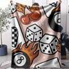 GUOYU Blanket Dice Black BALL Poker Throw Soft Flannel Throw Summer Blanket Lightweight Cozy Nap Blanket For Sofa Bed Travel