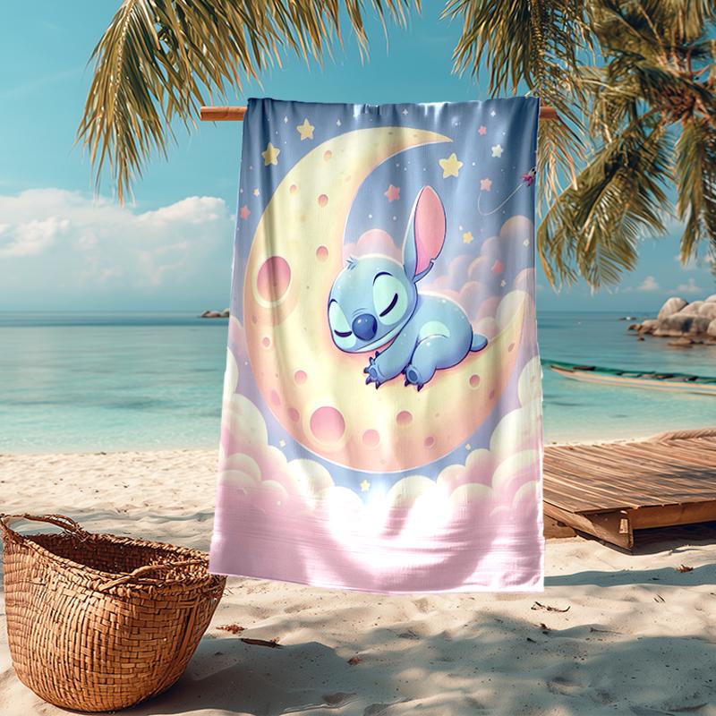 Ultra-Soft Beach Towel with Stitch Theme,Ideal for Pool - Camping, Diving - Perfect Travel Essential, Vibrant Beach Towel.