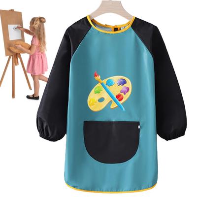 Children's Painting Aprons Waterproof Long Sleeved Cover Kindergarten Art Painting Reverse Dressing Baby Eating Bib Kids Apron