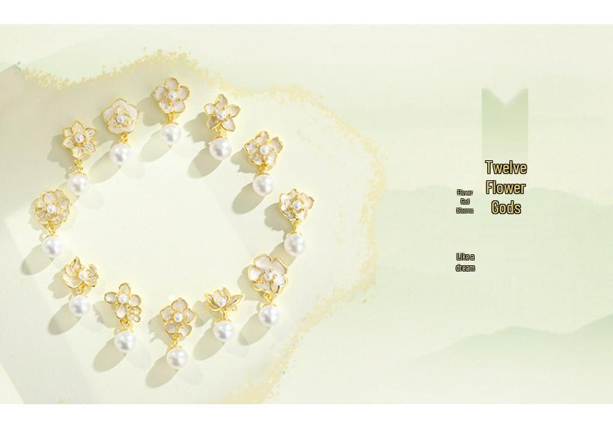 925 Sterling Silver Enamel Bead Colorful Flower Necklace for Women