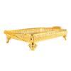 Metal Serving Tray for Food Snack Fruit European Style Rectangle Party Decorative Platter Gold