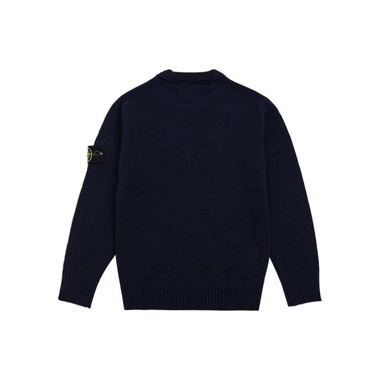 STONE ISLAND Logo Wool Blend Sweater Kids Sweaters Blue 7516506A1-V0028